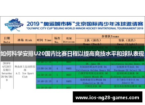 如何科学安排U20国青比赛日程以提高竞技水平和球队表现