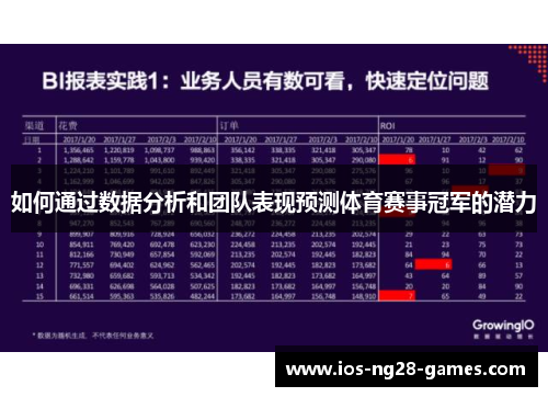 如何通过数据分析和团队表现预测体育赛事冠军的潜力 如何通过数据分析和团队表现预测体育赛事冠军的潜力